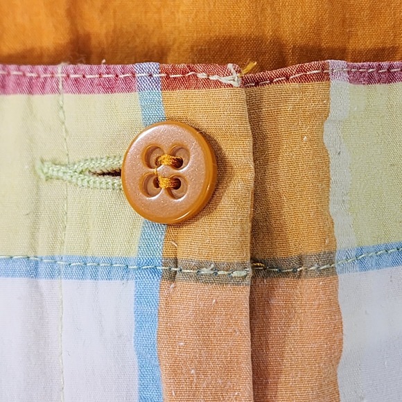 Liz Claiborne Plaid Shorts Womens 12 (32x9) Multicolor Cotton Blend Pockets - Picture 3 of 16
